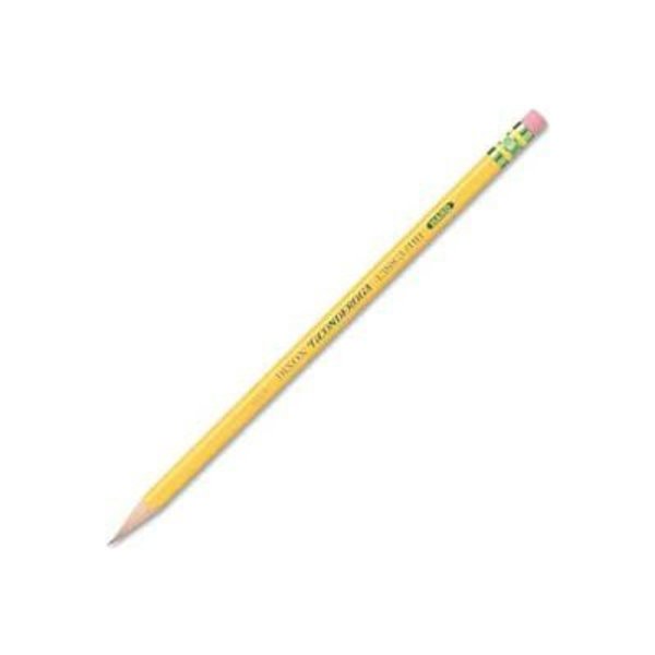 Dixon Ticonderoga Dixon® Ticonderoga Woodcase H #3 Pencil With Eraser, Hard, Yellow Barrel, Dozen 13883